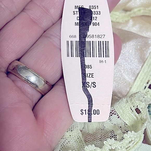 VICTORIA’S SECRET mint green lace and orange plaid ribbon garter belt XS/S, NWT - Picture 4 of 8